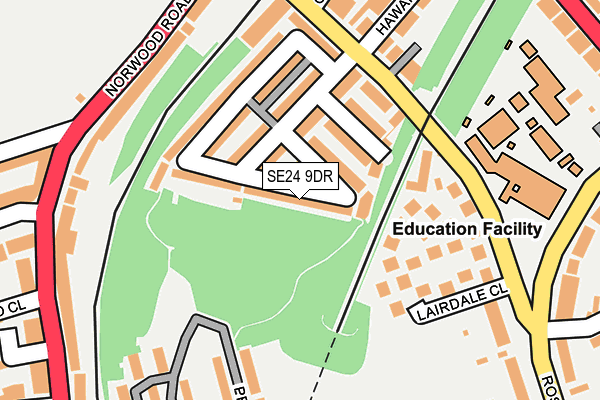 SE24 9DR map - OS OpenMap – Local (Ordnance Survey)