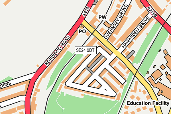 SE24 9DT map - OS OpenMap – Local (Ordnance Survey)