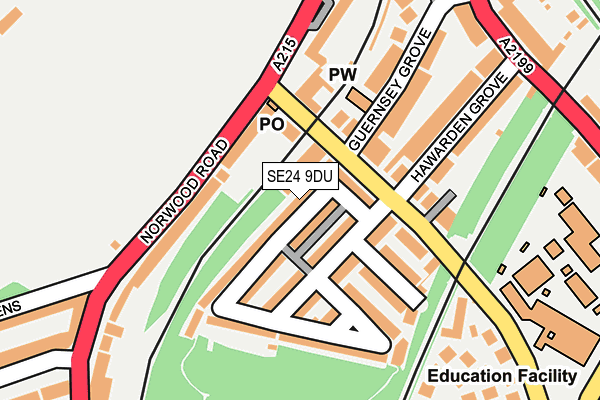 SE24 9DU map - OS OpenMap – Local (Ordnance Survey)