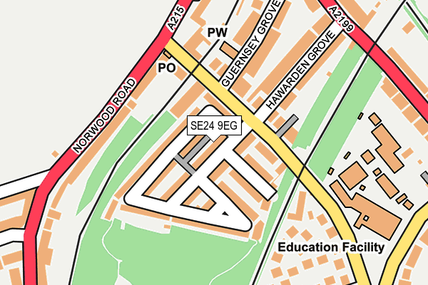 SE24 9EG map - OS OpenMap – Local (Ordnance Survey)