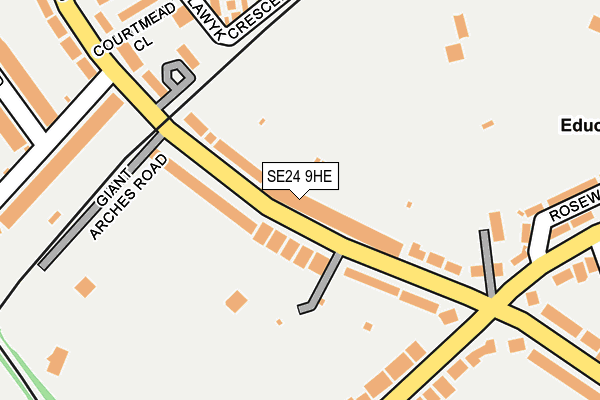SE24 9HE map - OS OpenMap – Local (Ordnance Survey)