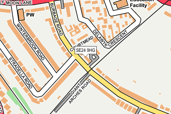 SE24 9HG map - OS OpenMap – Local (Ordnance Survey)