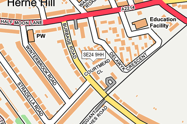 SE24 9HH map - OS OpenMap – Local (Ordnance Survey)