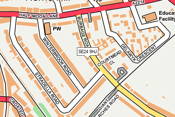 SE24 9HJ map - OS OpenMap – Local (Ordnance Survey)