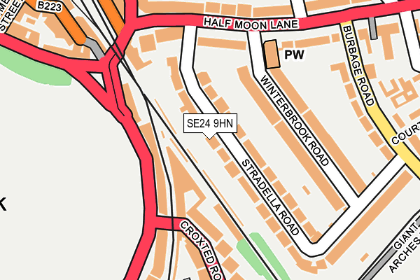 SE24 9HN map - OS OpenMap – Local (Ordnance Survey)