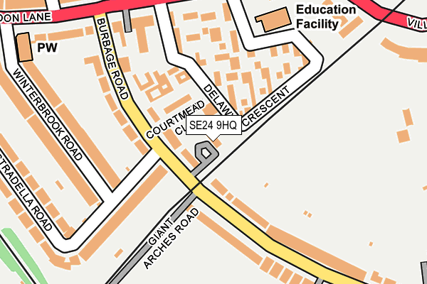 SE24 9HQ map - OS OpenMap – Local (Ordnance Survey)
