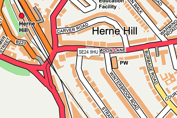 SE24 9HU map - OS OpenMap – Local (Ordnance Survey)