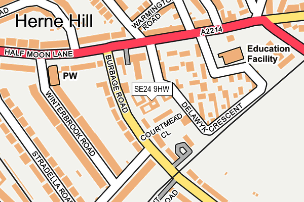 SE24 9HW map - OS OpenMap – Local (Ordnance Survey)