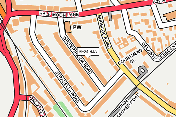 SE24 9JA map - OS OpenMap – Local (Ordnance Survey)