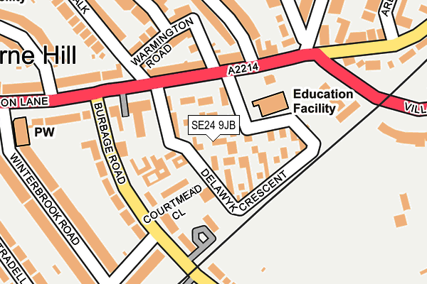 SE24 9JB map - OS OpenMap – Local (Ordnance Survey)