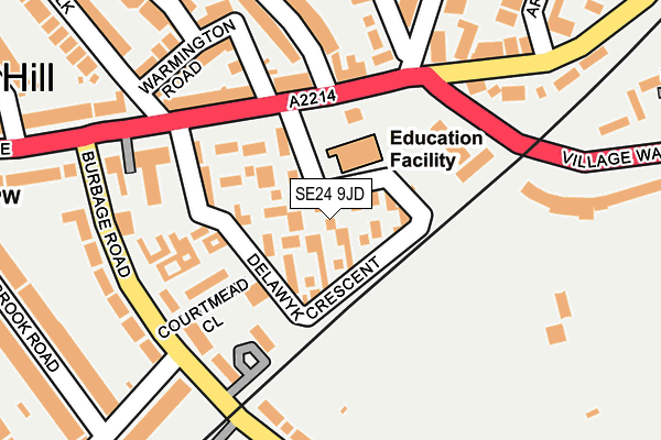 SE24 9JD map - OS OpenMap – Local (Ordnance Survey)