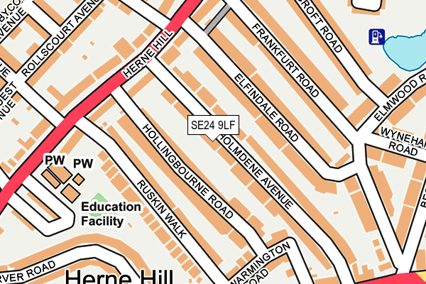 SE24 9LF map - OS OpenMap – Local (Ordnance Survey)