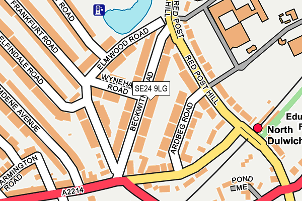 SE24 9LG map - OS OpenMap – Local (Ordnance Survey)