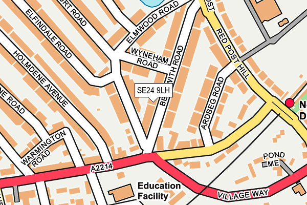 SE24 9LH map - OS OpenMap – Local (Ordnance Survey)