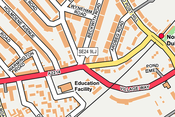 SE24 9LJ map - OS OpenMap – Local (Ordnance Survey)
