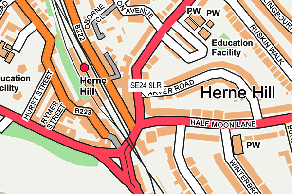 SE24 9LR map - OS OpenMap – Local (Ordnance Survey)