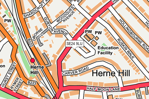 SE24 9LU map - OS OpenMap – Local (Ordnance Survey)