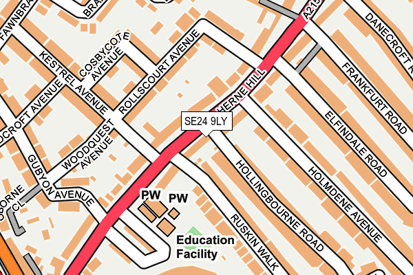 SE24 9LY map - OS OpenMap – Local (Ordnance Survey)