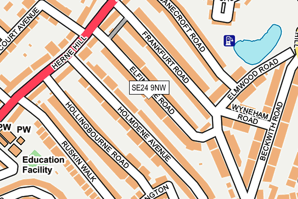 SE24 9NW map - OS OpenMap – Local (Ordnance Survey)