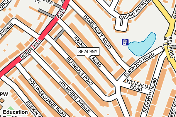 SE24 9NY map - OS OpenMap – Local (Ordnance Survey)