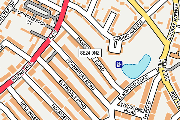 SE24 9NZ map - OS OpenMap – Local (Ordnance Survey)