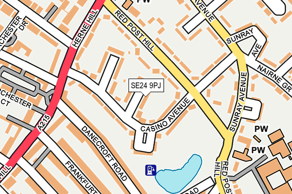 SE24 9PJ map - OS OpenMap – Local (Ordnance Survey)