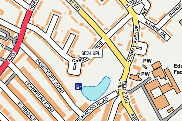 SE24 9PL map - OS OpenMap – Local (Ordnance Survey)