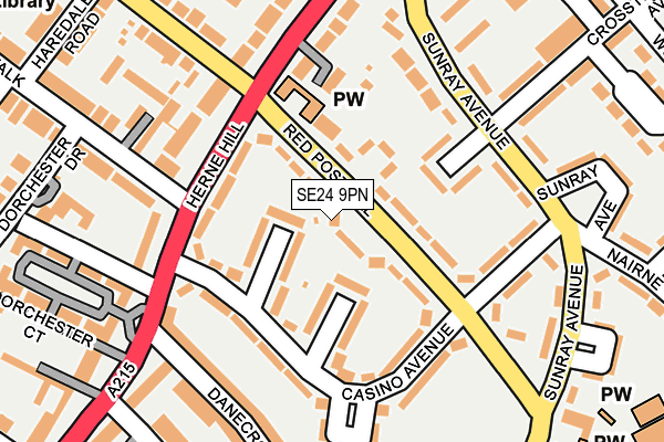 SE24 9PN map - OS OpenMap – Local (Ordnance Survey)