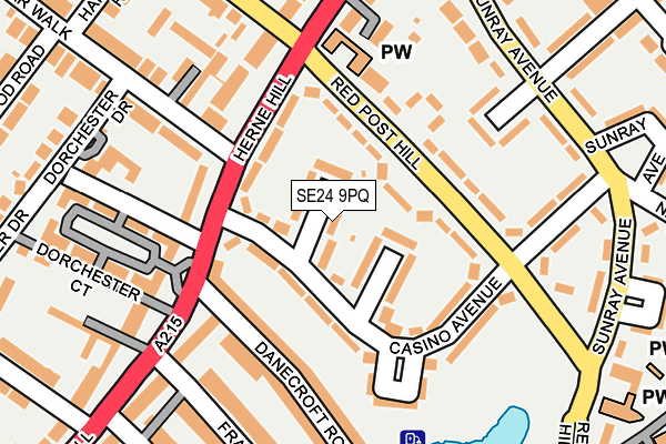 SE24 9PQ map - OS OpenMap – Local (Ordnance Survey)