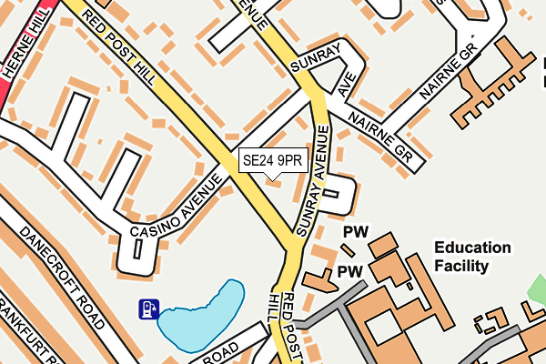 SE24 9PR map - OS OpenMap – Local (Ordnance Survey)