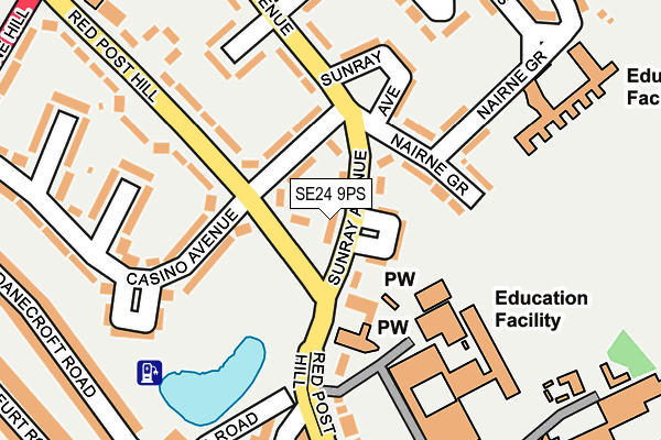 SE24 9PS map - OS OpenMap – Local (Ordnance Survey)