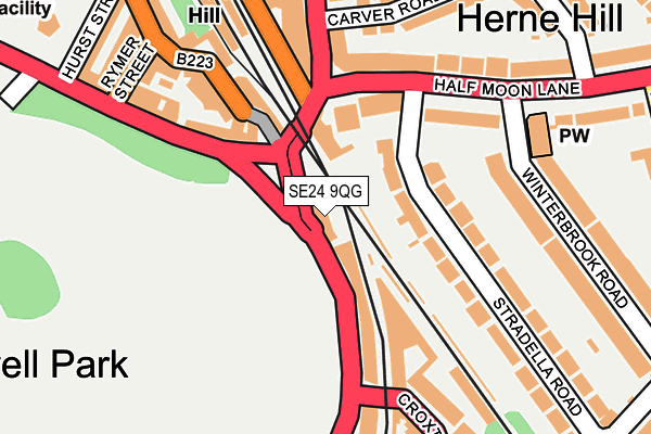 SE24 9QG map - OS OpenMap – Local (Ordnance Survey)