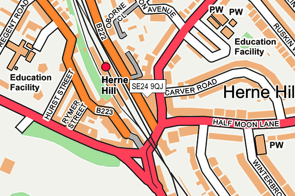 SE24 9QJ map - OS OpenMap – Local (Ordnance Survey)