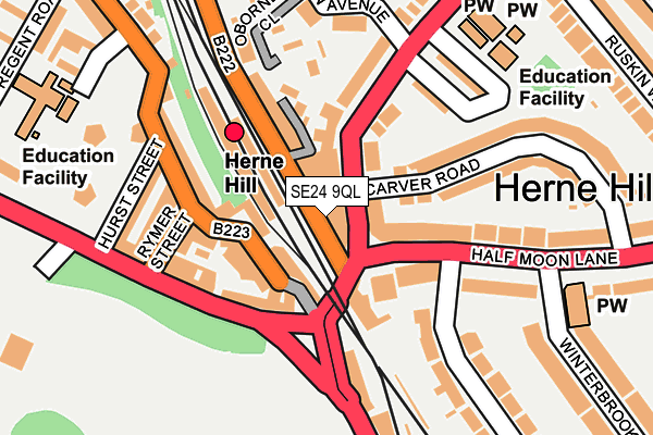 SE24 9QL map - OS OpenMap – Local (Ordnance Survey)