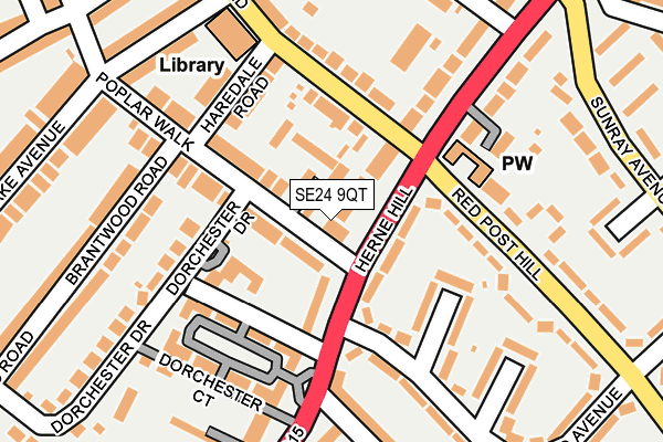 SE24 9QT map - OS OpenMap – Local (Ordnance Survey)