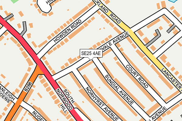 SE25 4AE map - OS OpenMap – Local (Ordnance Survey)