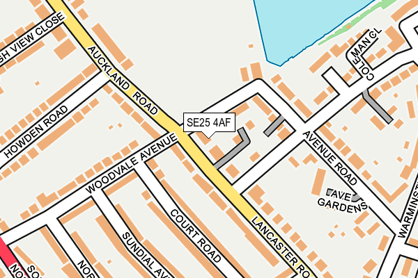 SE25 4AF map - OS OpenMap – Local (Ordnance Survey)