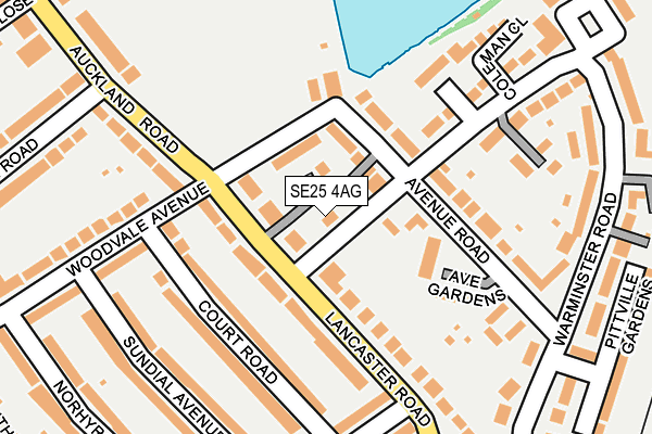 SE25 4AG map - OS OpenMap – Local (Ordnance Survey)