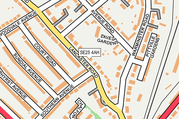 SE25 4AH map - OS OpenMap – Local (Ordnance Survey)