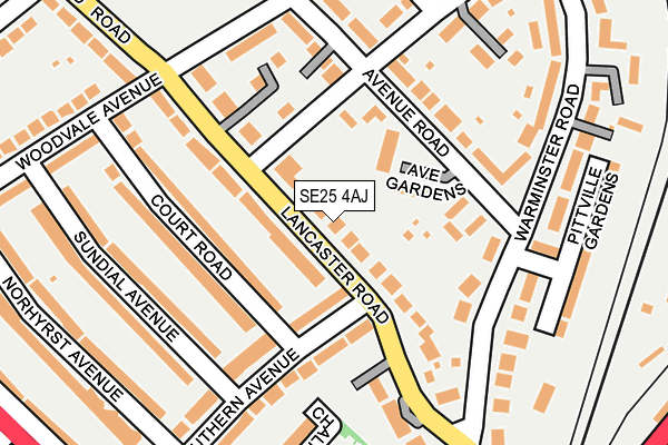 SE25 4AJ map - OS OpenMap – Local (Ordnance Survey)
