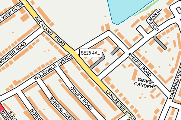 SE25 4AL map - OS OpenMap – Local (Ordnance Survey)