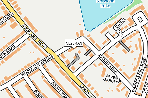 SE25 4AN map - OS OpenMap – Local (Ordnance Survey)