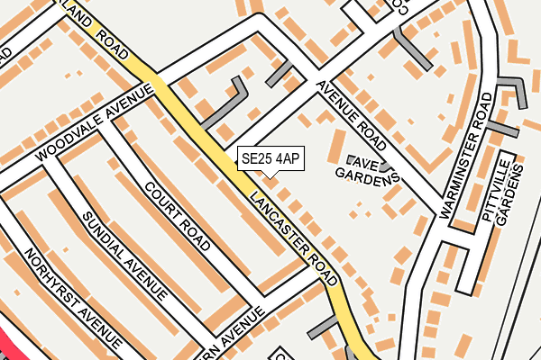SE25 4AP map - OS OpenMap – Local (Ordnance Survey)