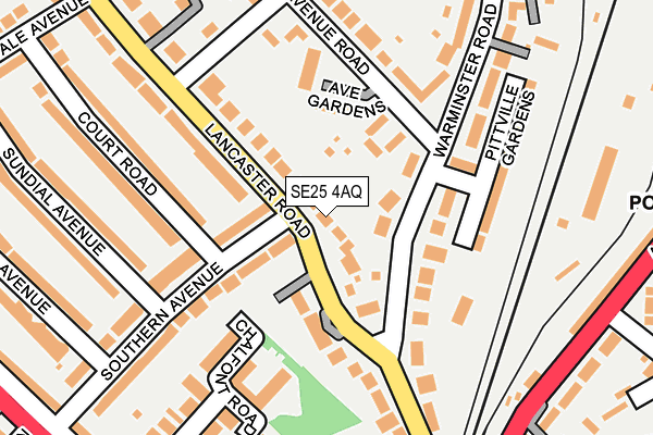 SE25 4AQ map - OS OpenMap – Local (Ordnance Survey)