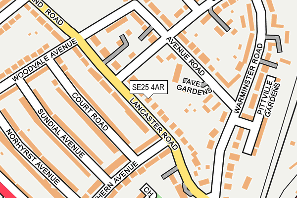 SE25 4AR map - OS OpenMap – Local (Ordnance Survey)