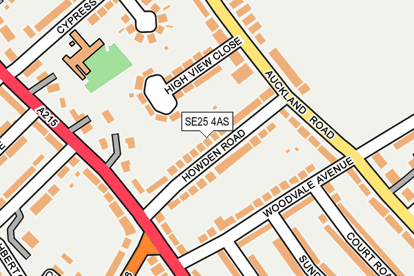 SE25 4AS map - OS OpenMap – Local (Ordnance Survey)