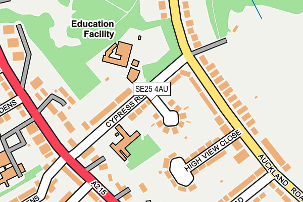 SE25 4AU map - OS OpenMap – Local (Ordnance Survey)