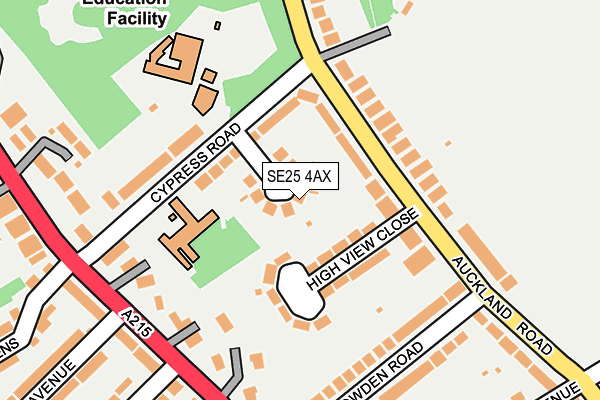 SE25 4AX map - OS OpenMap – Local (Ordnance Survey)