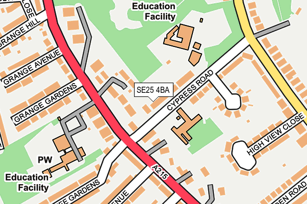 SE25 4BA map - OS OpenMap – Local (Ordnance Survey)