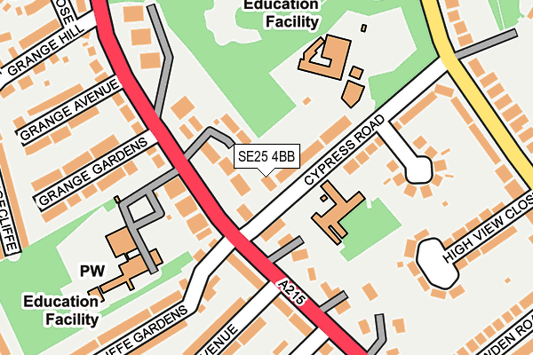 SE25 4BB map - OS OpenMap – Local (Ordnance Survey)